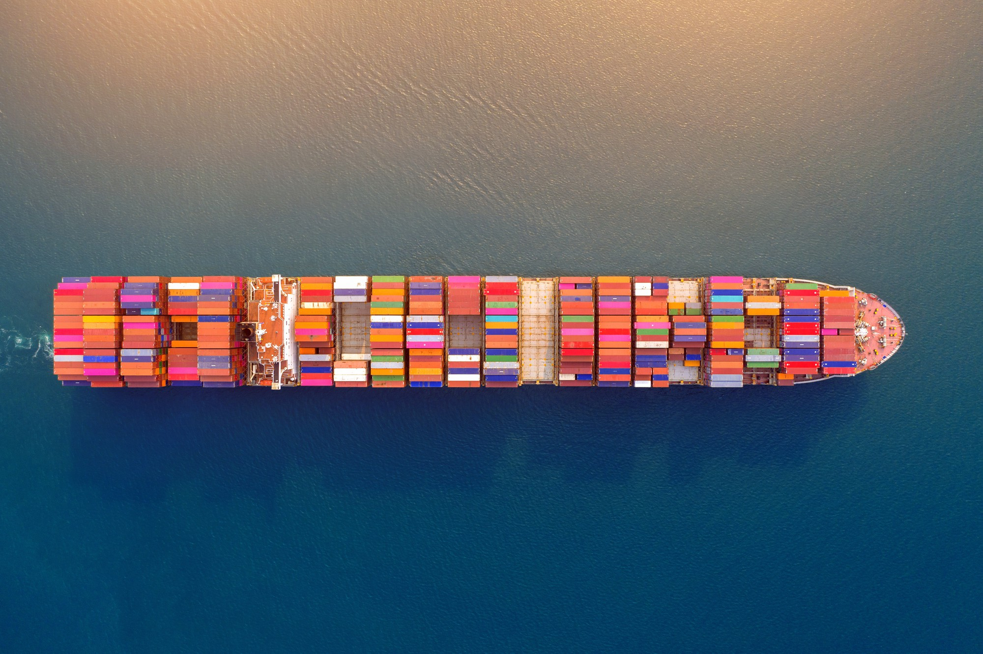 Container ship on the sea