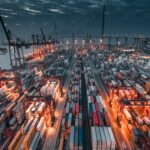 containers at a port