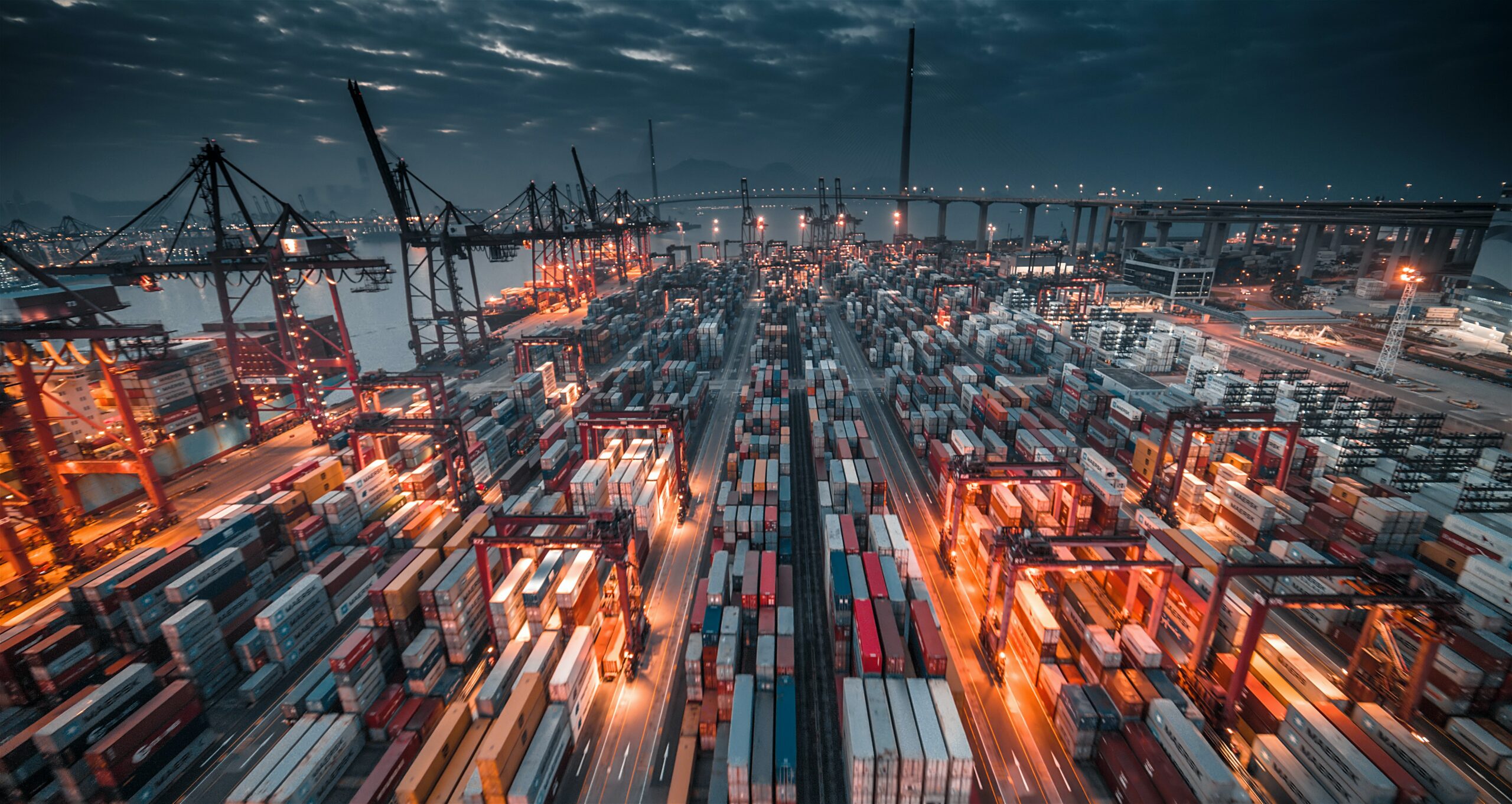 containers at a port